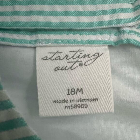 Starting Out Baby Girls 18M Watermelon Seersucker Dress Set Bloomers Bow New - Picture 8 of 9